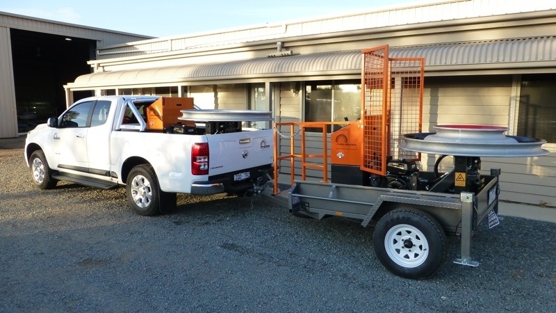 Cable winch on back of ute