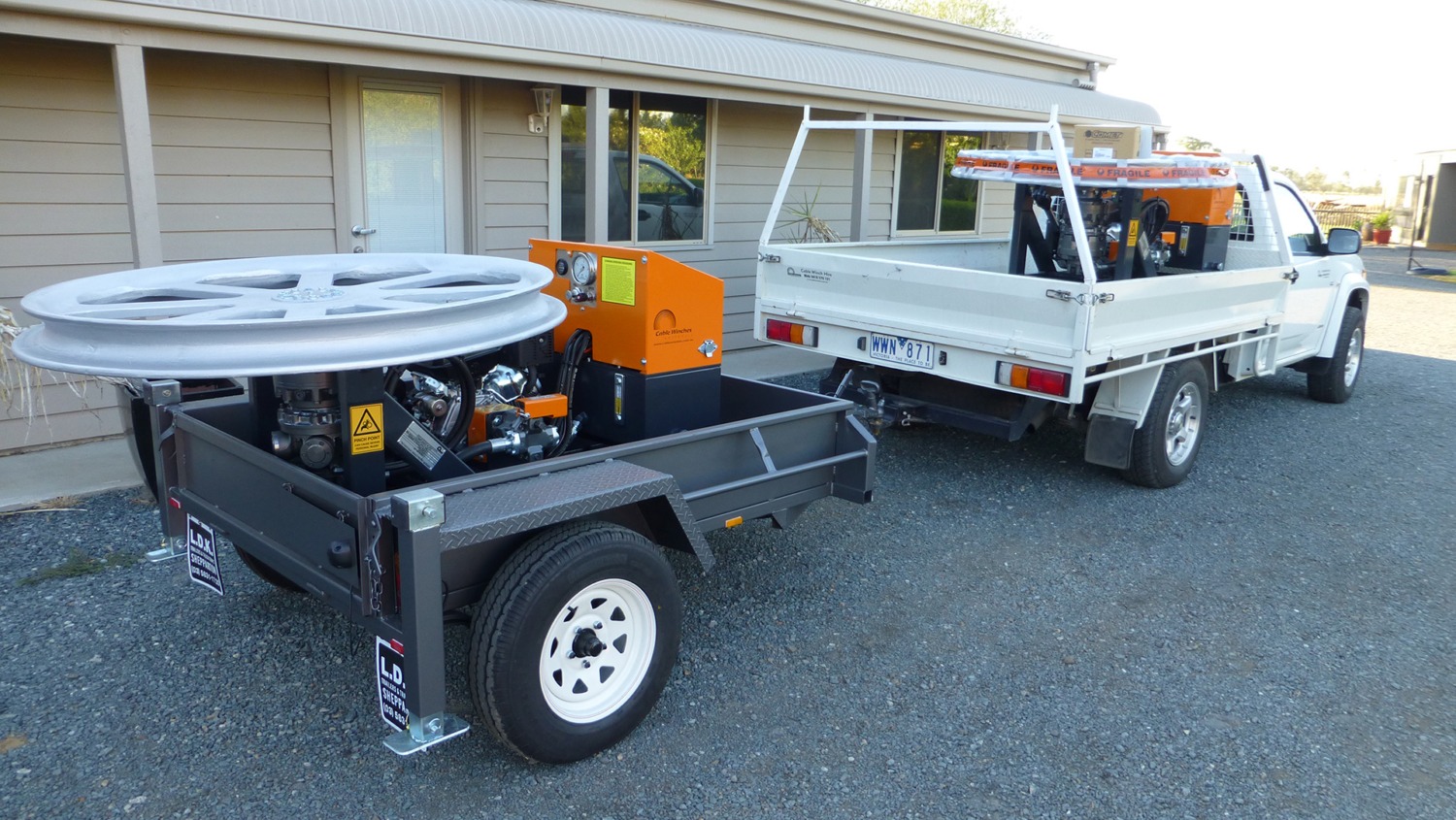 Cable Drum Trailers Australia, Fibre Optic Cable Winches, Winch Hire Australia Cable Winches